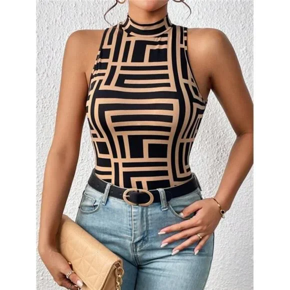 Unity Geo Print Mock Neck Tank Top - Picture 5 of 6